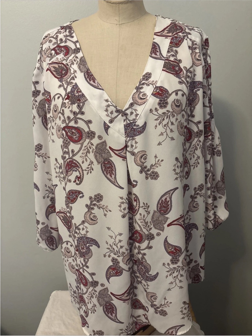 Soho Paisley V-Neck Blouse